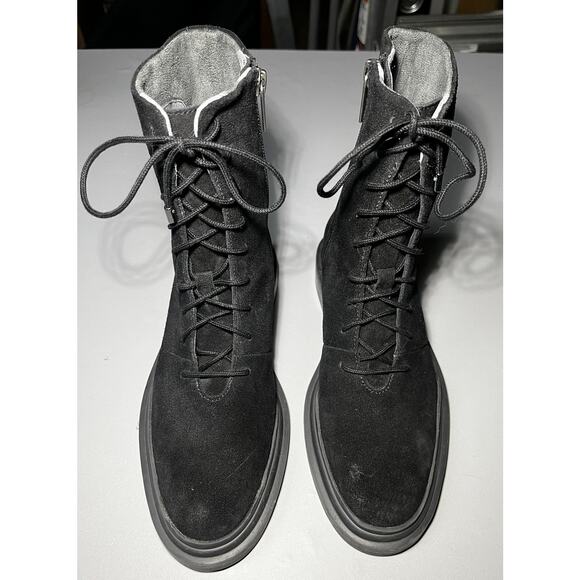 Seychelles Boots Womens Size EU 37 Black Suede Lace Up Side Zip Combat Style - Picture 2 of 10